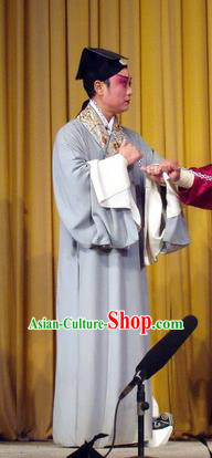 Pao Bian Jing Chinese Qu Opera Young Male Apparels Costumes and Headpieces Traditional Henan Opera Xiaosheng Garment Scholar Zhang Chengyu Clothing
