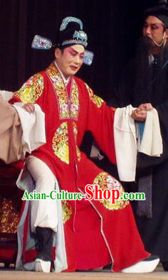 The Romance of Hairpin Chinese Qu Opera Scholar Apparels Costumes and Headpieces Traditional Henan Opera Young Male Garment Bridegroom Wang Shipeng Clothing