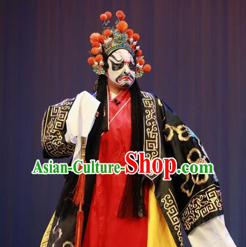 Forced Marriage Chinese Lu Opera Noble Childe Apparels Costumes and Headpieces Traditional Shandong Opera Bully Garment Martial Male Hong Yanlong Clothing