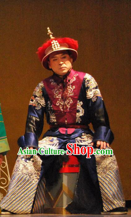 Shao Nian Tian Zi Chinese Qu Opera Prince Bogor Apparels Costumes and Headpieces Traditional Beijing Opera Qing Dynasty Infante Garment Young Male Clothing