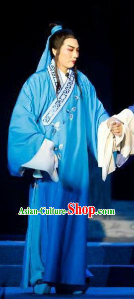 Chang Bai Han Ru Chinese Lu Opera Scholar Zhu Yue Apparels Costumes and Headpieces Traditional Shandong Opera Young Male Garment Niche Clothing