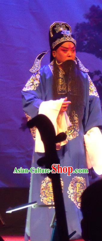 Cao Duan Huan Xiang Chinese Qu Opera Landlord Apparels Costumes and Headpieces Traditional Henan Opera Laosheng Garment Elderly Male Clothing