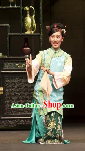 Chinese Beijing Opera Young Female Garment Costumes and Headdress The Snuff Bottle Traditional Qu Opera Apparels Mistress Dress