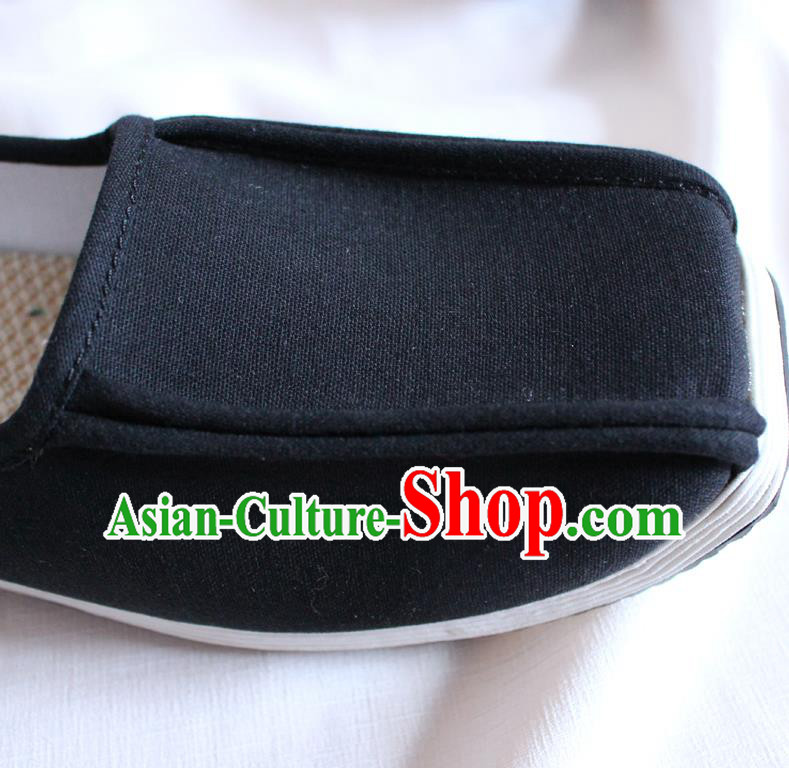 Chinese Handmade Black Cloth Shoes Traditional Han Dynasty Hanfu Shoes Ancient Scholar Shoes