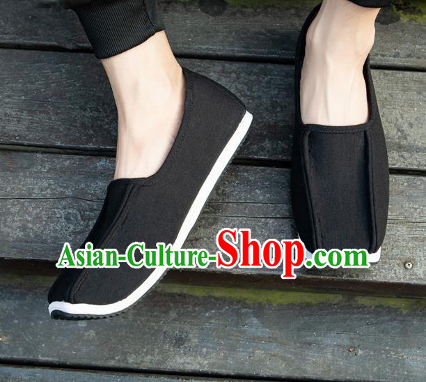 Chinese Handmade Black Cloth Shoes Traditional Han Dynasty Hanfu Shoes Ancient Scholar Shoes