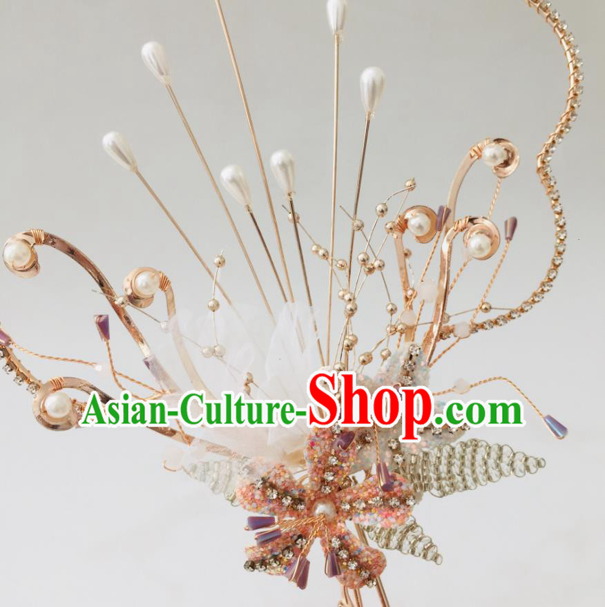 Chinese Ancient Wedding Round Fan Golden Butterfly Palace Fan Handmade Bride Prop Traditional Hanfu Fan