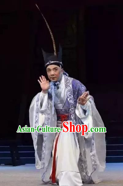 You Meng Yi Guan Chinese Hubei Hanchu Opera Young Male Apparels Costumes and Headpieces Traditional Han Opera Artist Garment Actor Clothing