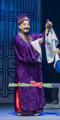 Jin Lian Chinese Hubei Hanchu Opera Elderly Male Apparels Costumes and Headpieces Traditional Han Opera Landlord Garment Merchant Zhang Dahu Clothing