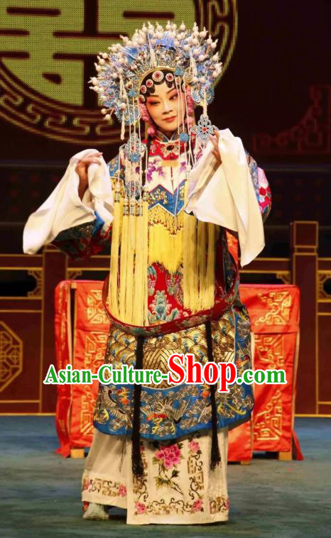 Chinese Han Opera Hua Tan Sun Shangxiang Garment Liu Bei Zhao Qin Costumes and Headdress Traditional Hubei Hanchu Opera Actress Apparels Princess Dress