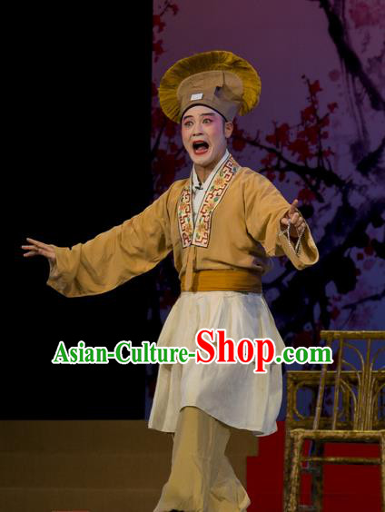 Shi Qi Chinese Hubei Hanchu Opera Young Male Apparels Costumes and Headpieces Traditional Han Opera Garment Merchant Tang Er Clothing