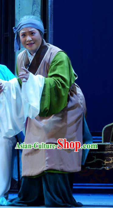 Chinese Han Opera Laodan Garment Chun Niang Qu Costumes and Headdress Traditional Hubei Hanchu Opera Elderly Female Apparels Dame Dress