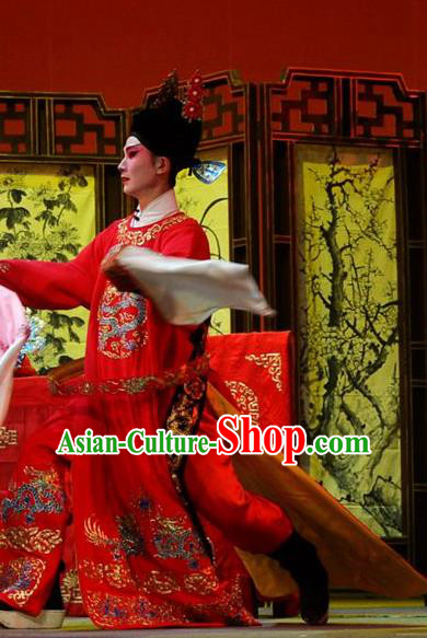 Chun Niang Qu Chinese Hubei Hanchu Opera Xiaosheng Apparels Costumes and Headpieces Traditional Han Opera Young Male Garment Number One Scholar Xue Yi Clothing