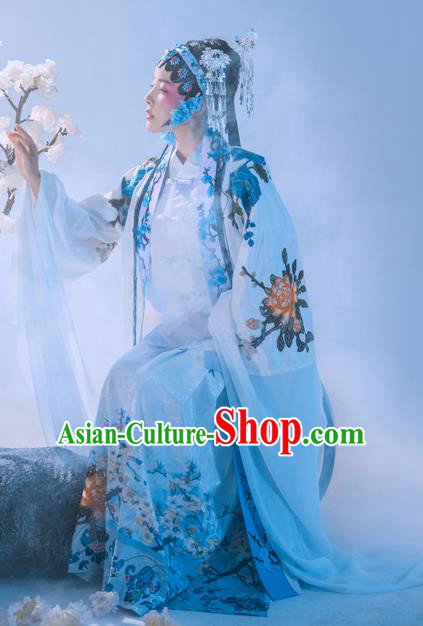 Chinese Traditional Beijing Opera Hanfu Apparels Ancient Nobility Lady Dress Ming Dynasty Patrician Female Historical Costumes and Headdress Complete Set