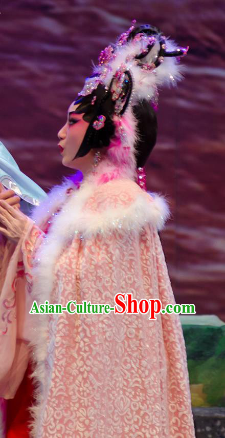 Chinese Cantonese Opera Princess Hong Luan Garment The Princess in Distress Costumes and Headdress Traditional Guangdong Opera Hua Tan Apparels Infanta Dress