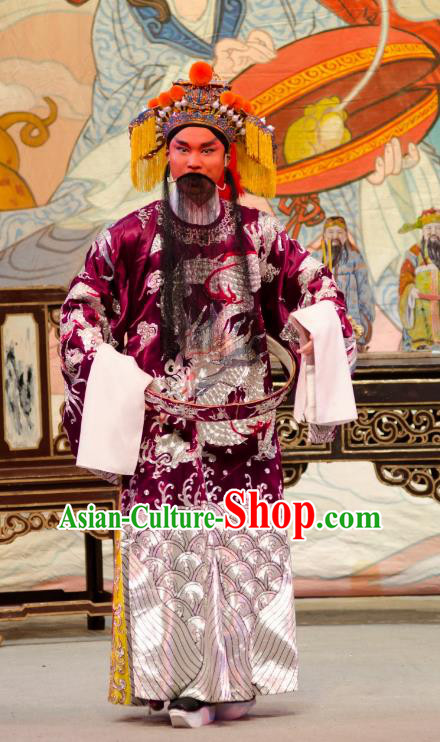 The Princess in Distress Chinese Guangdong Opera Lord Apparels Costumes and Headpieces Traditional Cantonese Opera Elderly Male Garment Infante Di Clothing