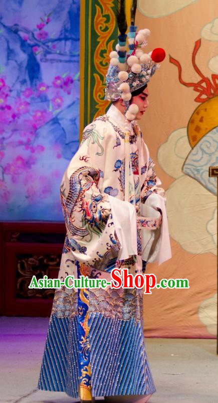 The Princess in Distress Chinese Guangdong Opera Young Male Apparels Costumes and Headpieces Traditional Cantonese Opera Wusheng Garment Yelu Junxiong Clothing
