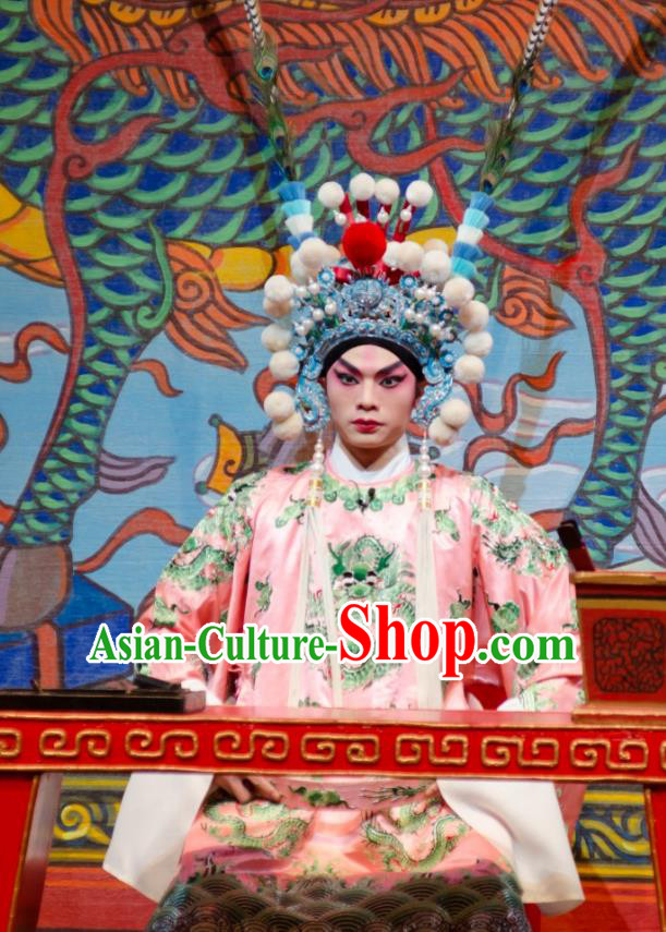The Princess in Distress Chinese Guangdong Opera Prince Apparels Costumes and Headpieces Traditional Cantonese Opera Xiaosheng Garment Noble Childe Clothing