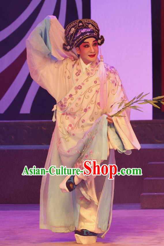 The Peony Pavilion Chinese Guangdong Opera Niche Apparels Costumes and Headpieces Traditional Cantonese Opera Xiaosheng Garment Scholar Liu Mengmei Clothing