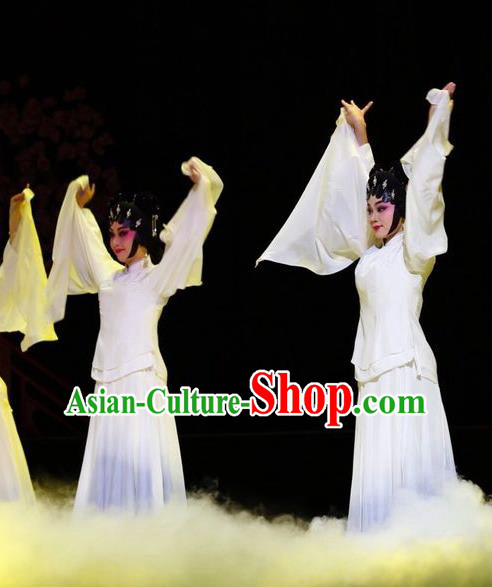 Chinese Cantonese Opera Dance Lady Garment Prince Rui and Concubine Zhuang Costumes and Headdress Traditional Guangdong Opera Apparels Figurant Dress