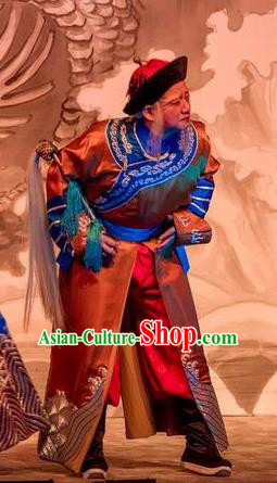 Prince Rui and Concubine Zhuang Chinese Guangdong Opera Old Man Apparels Costumes and Headpieces Traditional Cantonese Opera Garment Qing Dynasty Elderly Eunuch Clothing
