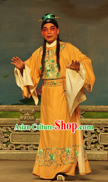 Chinese Guangdong Opera Young Male Fan Li Apparels Costumes and Headpieces Traditional Cantonese Opera Niche Garment Xiaosheng Clothing
