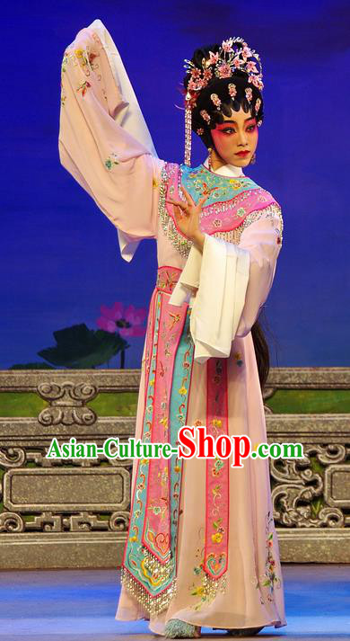 Chinese Cantonese Opera Imperial Consort Zheng Dan Garment Costumes and Headdress Traditional Guangdong Opera Young Beauty Apparels Hua Tan Dress