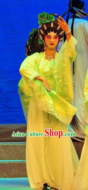 Chinese Cantonese Opera Dance Lady Garment Qian Tang Su Xiaoxiao Costumes and Headdress Traditional Guangdong Opera Xiaodan Apparels Figurant Dress