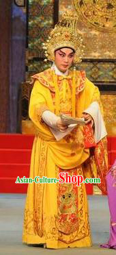 Southern Tang Emperor Chinese Guangdong Opera Monarch Apparels Costumes and Headpieces Traditional Cantonese Opera Lord Garment Young Male Clothing