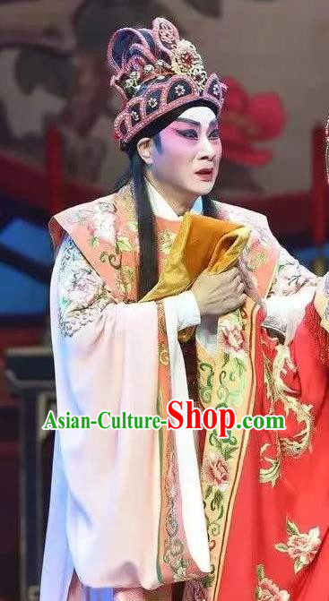 Southern Tang Emperor Chinese Guangdong Opera Young Male Apparels Costumes and Headpieces Traditional Cantonese Opera Lord Garment Monarch Li Yu Clothing