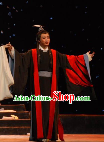 Empress Zhou the Lesser Chinese Guangdong Opera Distress Male Apparels Costumes and Headpieces Traditional Cantonese Opera Garment Xiaosheng Li Yu Clothing