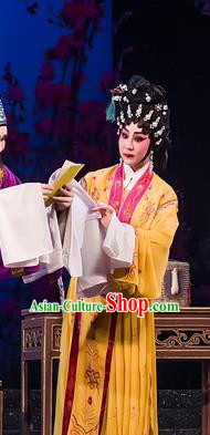 Chinese Cantonese Opera Actress Garment The Romance of Hairpin Costumes and Headdress Traditional Guangdong Opera Hua Tan Apparels Young Female Qian Yulian Dress