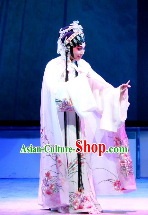 Chinese Cantonese Opera Diva Yang Yaoxian Garment Hua Jian Ji Costumes and Headdress Traditional Guangdong Opera Young Female Apparels Rich Lady Dress