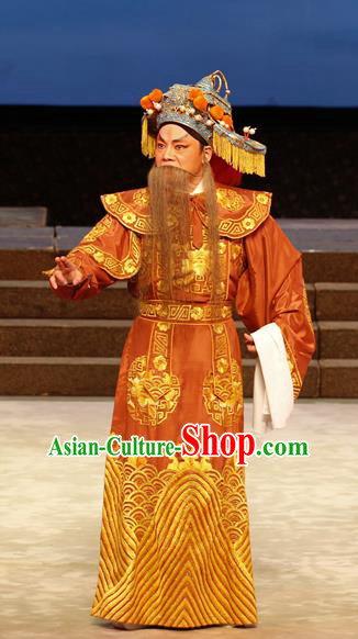 General Ma Chao Chinese Guangdong Opera Shogun Ma Tang Apparels Costumes and Headpieces Traditional Cantonese Opera Elderly Male Garment Marshal Clothing