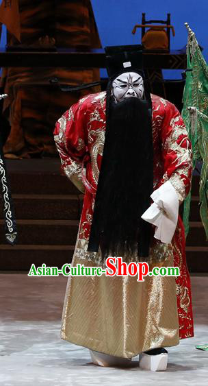 General Ma Chao Chinese Guangdong Opera Jing Apparels Costumes and Headpieces Traditional Cantonese Opera Laosheng Garment Prime Minister Cao Cao Clothing