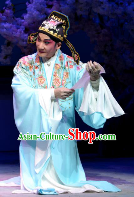Hua Jian Ji Chinese Guangdong Opera Young Man Apparels Costumes and Headpieces Traditional Cantonese Opera Xiaosheng Garment Niche Liang Yicang Clothing