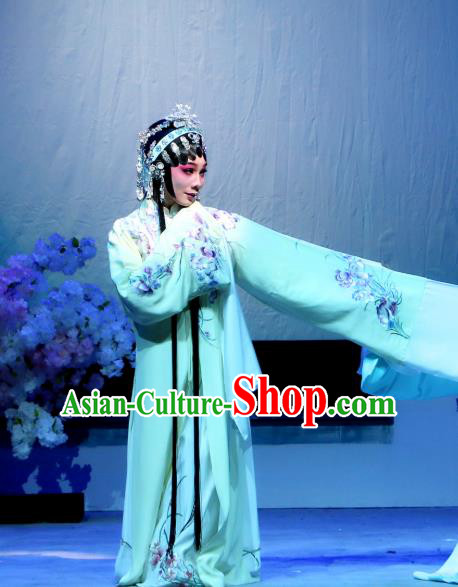 Chinese Cantonese Opera Hua Tan Yang Yaoxian Garment Hua Jian Ji Costumes and Headdress Traditional Guangdong Opera Young Female Apparels Actress Dress
