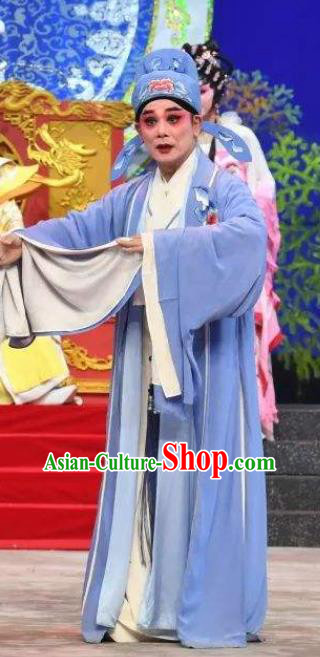 Liu Yi Delivers A Letter Chinese Guangdong Opera Apparels Costumes and Headpieces Traditional Cantonese Opera Xiaosheng Garment Scholar Clothing