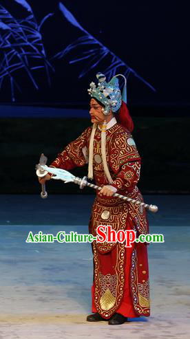 Liu Yi Delivers A Letter Chinese Guangdong Opera Wusheng Apparels Costumes and Headpieces Traditional Cantonese Opera Martial Male Garment Armor Clothing
