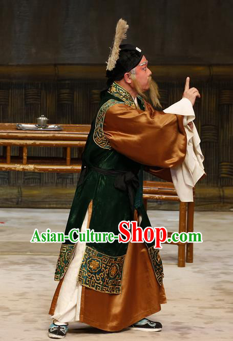 Liu Yi Delivers A Letter Chinese Guangdong Opera Old Man Apparels Costumes and Headpieces Traditional Cantonese Opera Laosheng Garment Ministry Councillor Clothing