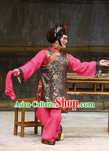 Chinese Cantonese Opera Woman Matchmaker Garment Liu Yi Delivers A Letter Costumes and Headdress Traditional Guangdong Opera Elderly Female Apparels Dress