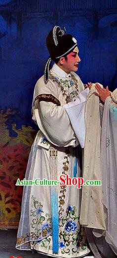 Meng Hui Tai Hu Chinese Guangdong Opera Scholar Fan Li Apparels Costumes and Headpieces Traditional Cantonese Opera Xiaosheng Garment Young Man Clothing