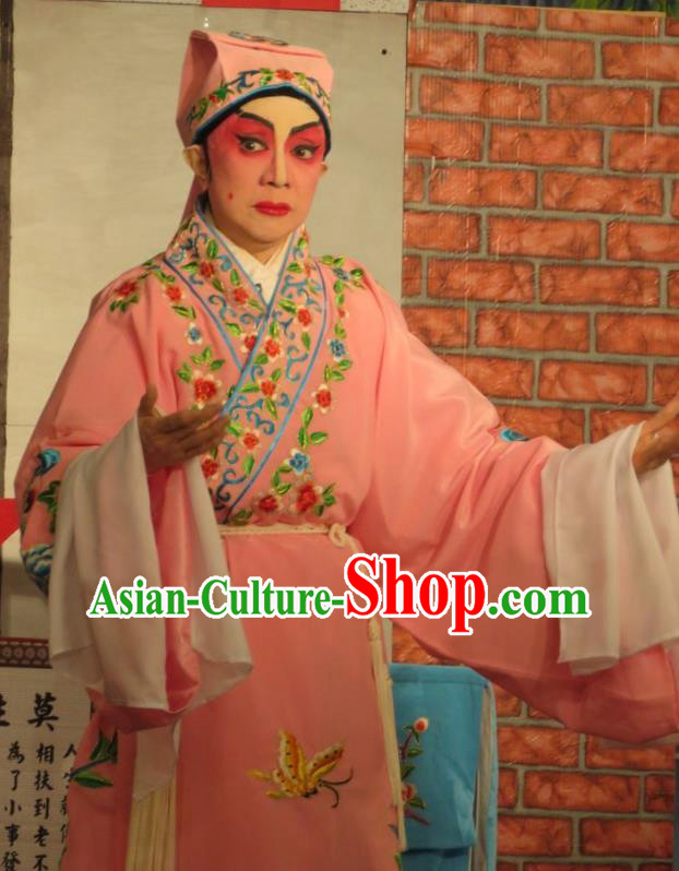 Hua Tian Ba Xi Chinese Guangdong Opera Gifted Youth Bian Ji Apparels Costumes and Headpieces Traditional Cantonese Opera Xiaosheng Garment Young Scholar Clothing