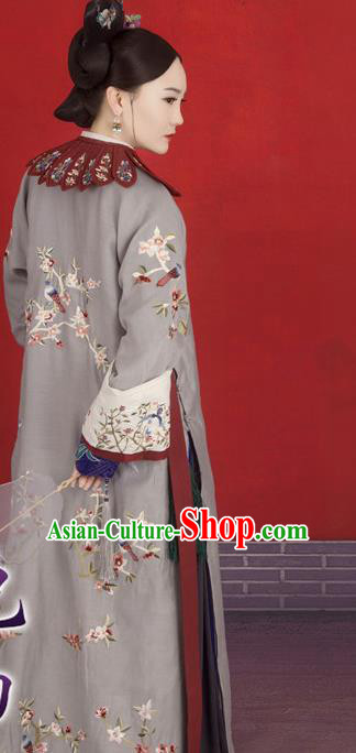 Chinese Traditional Drama Ancient Imperial Consort Hanfu Dress Apparels Qing Dynasty Manchu Palace Concubine Historical Costumes and Headdress for Women