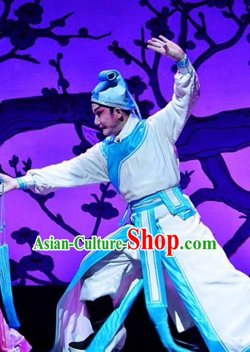 Yuan Yang Sword Chinese Guangdong Opera Swordsman Apparels Costumes and Headpieces Traditional Cantonese Opera Wusheng Garment Hero Clothing