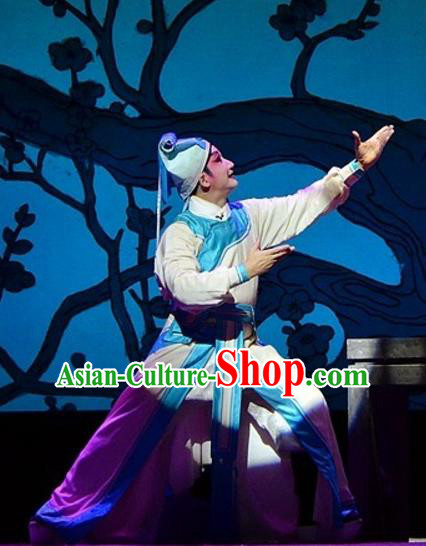 Yuan Yang Sword Chinese Guangdong Opera Swordsman Apparels Costumes and Headpieces Traditional Cantonese Opera Wusheng Garment Hero Clothing