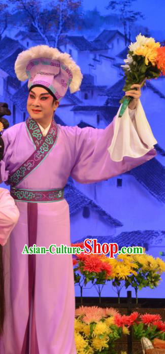 Hun Qian Zhu Ji Xiang Chinese Guangdong Opera Xiaosheng Apparels Costumes and Headpieces Traditional Cantonese Opera Young Male Garment Civilian Huang Zhuwan Clothing