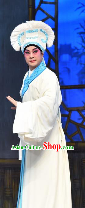 Hun Qian Zhu Ji Xiang Chinese Guangdong Opera Young Male Apparels Costumes and Headpieces Traditional Cantonese Opera Xiaosheng Garment Civilian Male Huang Zhuwan Clothing