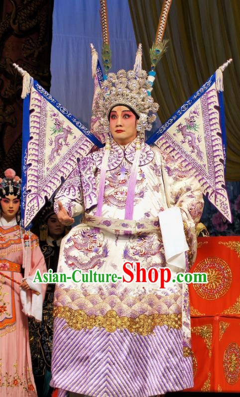 Dian Man Gong Zhu Gan Fu Ma Chinese Guangdong Opera General Meng Feixiong Apparels Costumes and Headpieces Traditional Cantonese Opera Commander Garment Kao Clothing