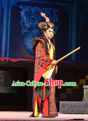 King of Nanyue Kingdom Chinese Guangdong Opera Xiaosheng Zhao Tuo Apparels Costumes and Headpieces Traditional Cantonese Opera Young Male Garment Duke Clothing