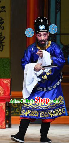 Chinese Guangdong Opera Clown Apparels Costumes and Headpieces Traditional Cantonese Opera Minister Garment Magistrate Jia Clothing